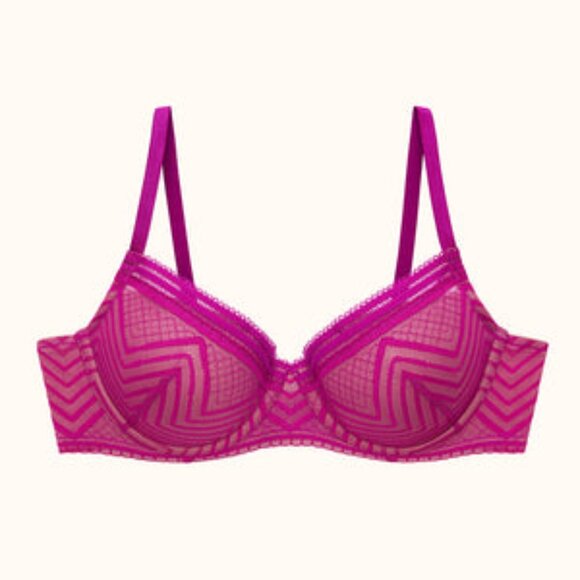 ThirdLove Graphic Mesh Demi Bra Fuschia - Size 36F - Picture 1 of 4